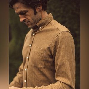 Taylor Stitch Camel Brown Corduroy Button-Down Shirt